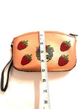 Tooled Leather Beauty Bag, Leather Beauty Pouch, Leather Wristlet