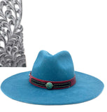 Leather Hat-band with Turquoise Stone, Adjustable, Cowgirl Hat Accessory