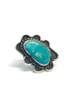 Sz 7, Vintage Navajo Sterling Silver & Turquoise Ring (A212)