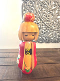 9'' Vintage Japanese Wooden Kokeshi Doll