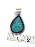 Vintage Navajo Sterling Silver &  Number 8 Turquoise Large Pendant By JLC
