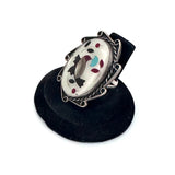 Size 7.5  Vintage Zuni Sterling Silver Mosaic Multi-Stone Inlay Ring (A021)