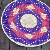 13” Shallow Woven Basket, Southwestern Style Decor