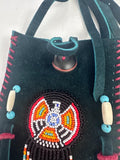 Small Handmade Medicine Leather Bag with Seed Bead Work