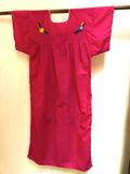 Vintage Mexican Dress / Embroidered Caftan/ Floral Embroidery
