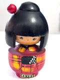 5'' Kokeshi  Doll /Japanese Art/ Wood Carved Girl Doll, Limited Rare