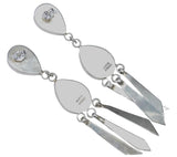 Vintage Nakai Navajo Long Statement Sterling Silver & Onyx Earrings