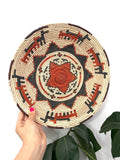 13” Shallow Woven Basket, Southwestern Style Decor