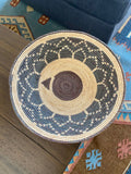 Shallow Woven Basket, Southwestern Geometric Decor (14.5")