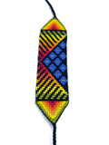 Beaded Wide Bracelet, Multi-Color Tiny Beads, Tribal Jewelry