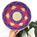 13” Shallow Woven Basket, Southwestern Style Decor