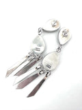 Vintage Nakai Navajo Long Statement Sterling Silver & Onyx Earrings