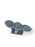 Sz 7.25 Long Sterling Silver & Turquoise Native American  Ring