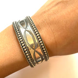 Navajo Ron Y. Signed Sterling Silver Cuff Bracelet, Native American Jewelry, Vintage Jewelry (B012)