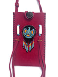 Small Handmade Medicine Leather Bag with Seed Bead Work