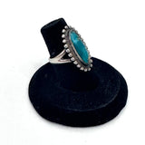Sz. 5.5 Vintage Bell Trading Post Sterling Silver & Turquoise Ring (A036)