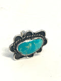 Sz 7, Vintage Navajo Sterling Silver & Turquoise Ring (A212)