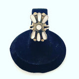 Size 5.25  Zuni Vintage Sterling Silver Cluster Mother of Pearl Ring A043