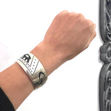 Vintage Sterling Silver Hopi Bear and Bear Paw Cuff Bracelet, 67 Grams