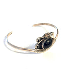 Vintage Sterling Silver & Black Onyx Cuff/Bracelet, Native American Jewelry, Navajo Bracelet