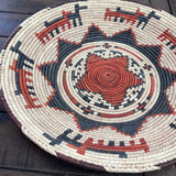 13” Shallow Woven Basket, Southwestern Style Decor