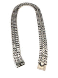 Vintage Mexican Sterling Silver Wide Woven Collar Statement Choker Necklace 45 Gr.