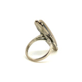 Sz 7.5 Vintage Mother of Pearl, Sterling Silver Ring By Anna Begay, Navajo