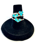 Dainty Zuni Handmade Sterling Silver Turquoise Heart Ring