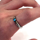 Vintage Sterling Silver - Navajo Signed G Turquoise Men's Ring Size 8 3/4 (A026)