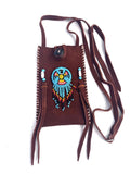Small Handmade Medicine Leather Bag with Seed Bead Work
