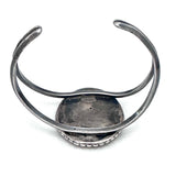 Vintage Zuni Native American Sterling Silver Mother of Pearl Cuff Bracelet, 26 Grams B039