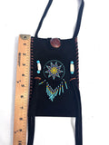 Small Handmade Medicine Leather Bag with Seed Bead Work