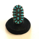 Size 5.5 Vintage Zuni/ Navajo Museum Quality Sterling Silver & Turquoise Ring, Unsigned, (A189)