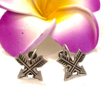 Fred Harvey Era Sterling Silver Crossed Arrow Screwback Earrings