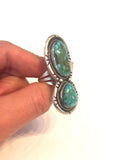 Vintage Navajo Sterling Silver Natural Nevada Turquoise Ring Sz 7