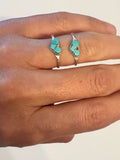 Dainty Zuni Handmade Sterling Silver Turquoise Heart Ring