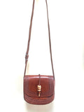 Vintage Boho Hand Tooled Leather Crossbody Bag/ Adjustable Strap