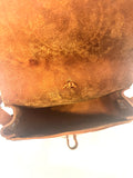 Vintage Boho Hand Tooled Leather Crossbody Bag/ Adjustable Strap