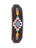 Unisex Leather Beaded Wide Cuff Bracelet / Bead Work Design
