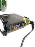 Mexican Hand Tooled Leather Crossbody Bag/ Adjustable Strap