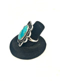 Sz 7, Vintage Navajo Sterling Silver & Turquoise Ring (A212)