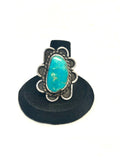 Sz 7, Vintage Navajo Sterling Silver & Turquoise Ring (A212)