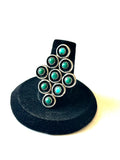 Vintage Sterling Silver Zuni Turquoise Snake Eye Statement Ring Size 7