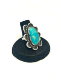 Sz 7, Vintage Navajo Sterling Silver & Turquoise Ring (A212)