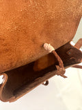 Vintage Boho Hand Tooled Leather Crossbody Bag/ Adjustable Strap