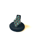 Vintage Sterling Silver Zuni Turquoise Snake Eye Statement Ring Size 7
