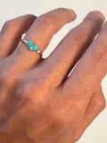 Dainty Zuni Handmade Sterling Silver Turquoise Heart Ring
