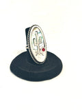 Mexican Vintage Abalone, Sterling Silver Saguaro Cactus Ring