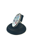 Mexican Vintage Abalone, Sterling Silver Saguaro Cactus Ring