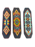 Unisex Leather Beaded Wide Cuff Bracelet / Bead Work Design
